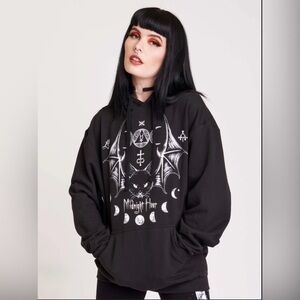 Midnight Hour Goth Black Graphic Hoodie